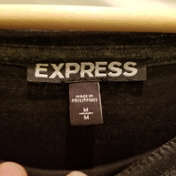 Express 3/4 sleeve black stripe sequin dress Size M - Picture 3 of 12